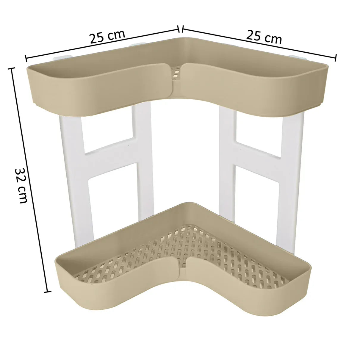 Raft multifunctional, 2 niveluri, Naimeed D5368, Crem, 25x25x32cm