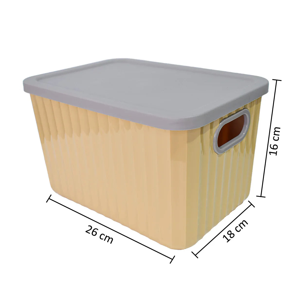 Cutie depozitare, cu capac, Naimeed D5381, Galben, 26x18x16cm