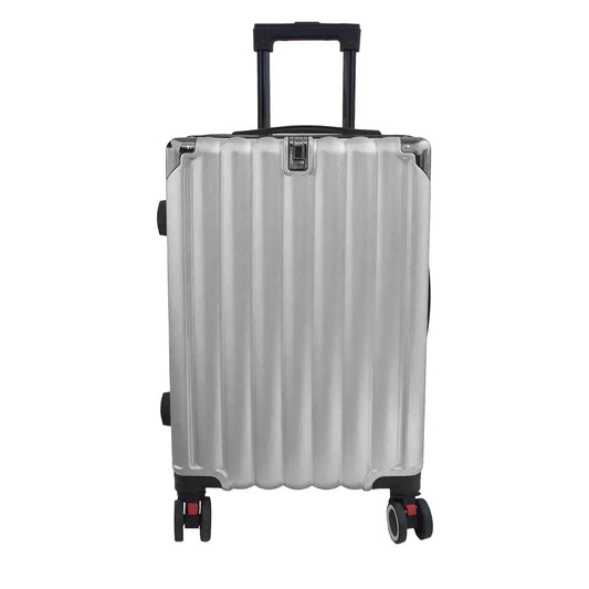 Troler voiaj, Naimeed D5389S, 4 roti duble 360 grade, ABS, inchidere cifru, Argintiu, 38x23x60cm