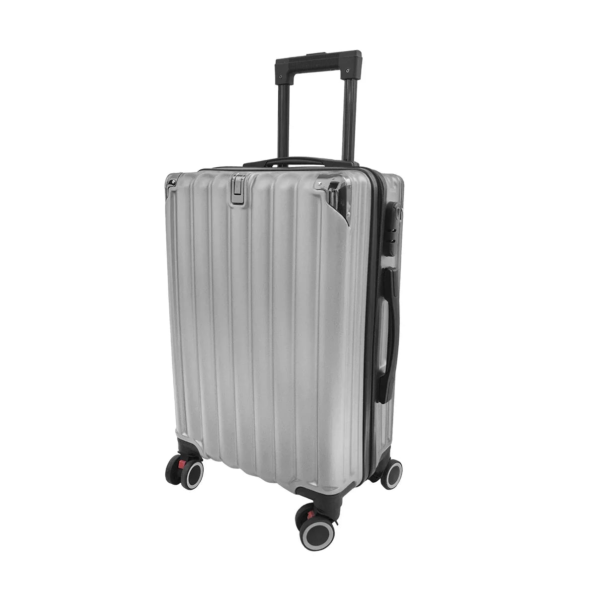 Troler voiaj, Naimeed D5389S, 4 roti duble 360 grade, ABS, inchidere cifru, Argintiu, 38x23x60cm