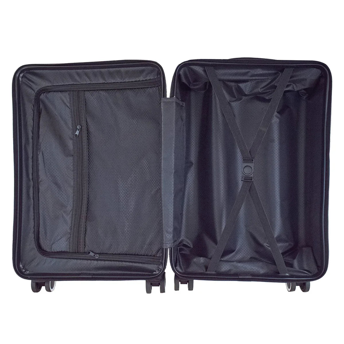 Troler voiaj, Naimeed D5391M, 4 roti duble 360 grade, ABS, inchidere cifru, Negru, 42x27x68cm