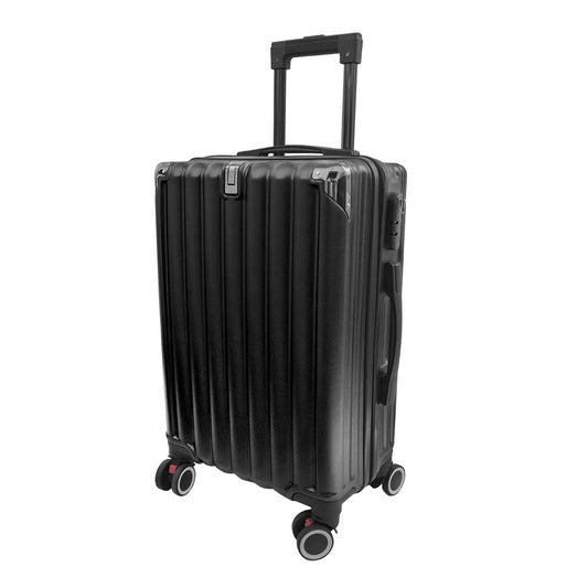 Troler voiaj, Naimeed D5391M, 4 roti duble 360 grade, ABS, inchidere cifru, Negru, 42x27x68cm