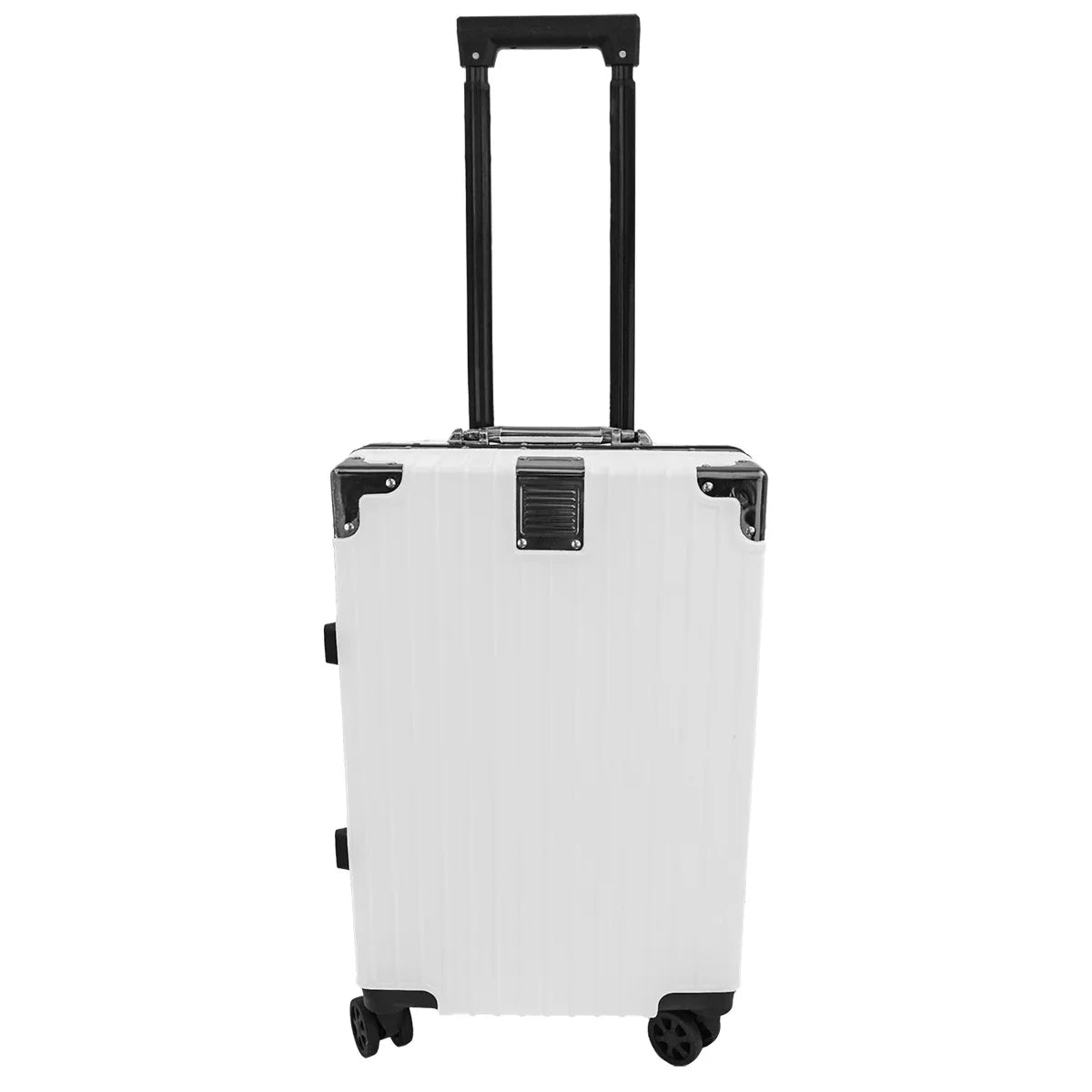 Troler, cabina avion, Naimeed D5392S, Premium Voyage, 4 roti duble 360 grade, ABS, inchidere cifru, Alb, 34x23x55cm