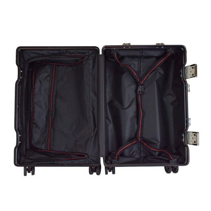 Troler, cabina avion, Naimeed D5395S, Premium Voyage, 4 roti duble 360 grade, ABS, inchidere cifru, Rosu, 34x23x55cm