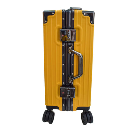 Troler, bagaj de cala, Naimeed D5393L, Premium Voyage, 4 roti duble 360 grade, ABS, inchidere cifru, Galben, 44x29x71cm