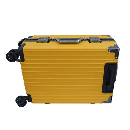 Troler, bagaj de cala, Naimeed D5393L, Premium Voyage, 4 roti duble 360 grade, ABS, inchidere cifru, Galben, 44x29x71cm