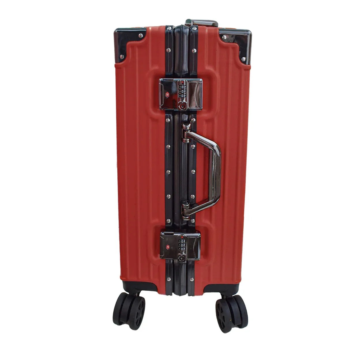 Troler, cabina avion, Naimeed D5395S, Premium Voyage, 4 roti duble 360 grade, ABS, inchidere cifru, Rosu, 34x23x55cm