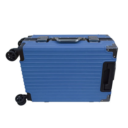 Troler, bagaj de cala, Naimeed D5398M, Premium Voyage, 4 roti duble 360 grade, ABS, inchidere cifru, Albastru, 42x28x68cm