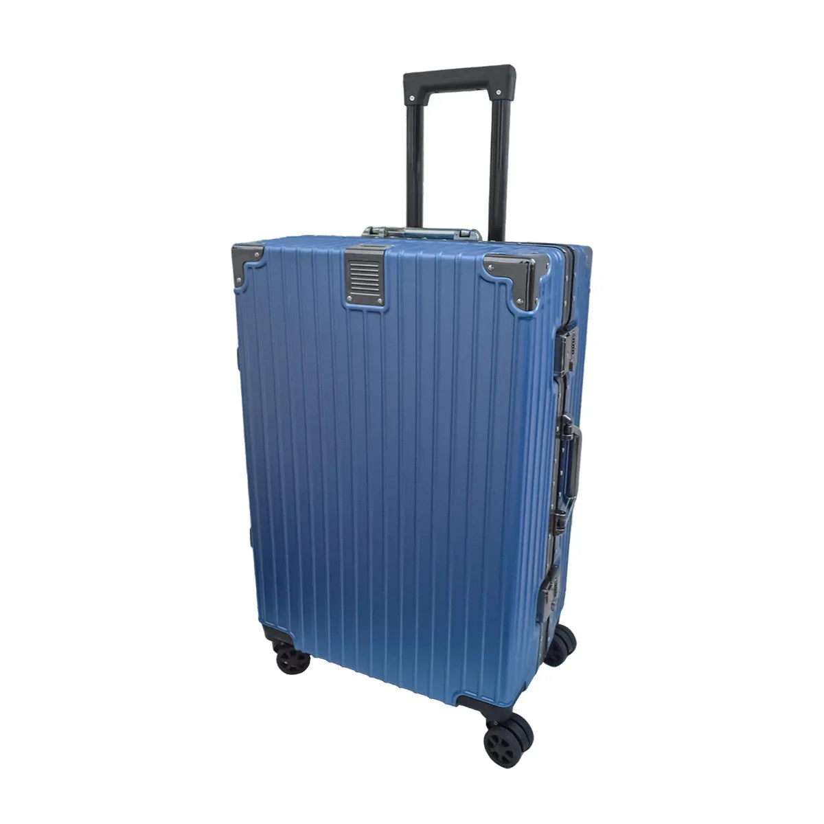 Troler, bagaj de cala, Naimeed D5398M, Premium Voyage, 4 roti duble 360 grade, ABS, inchidere cifru, Albastru, 42x28x68cm