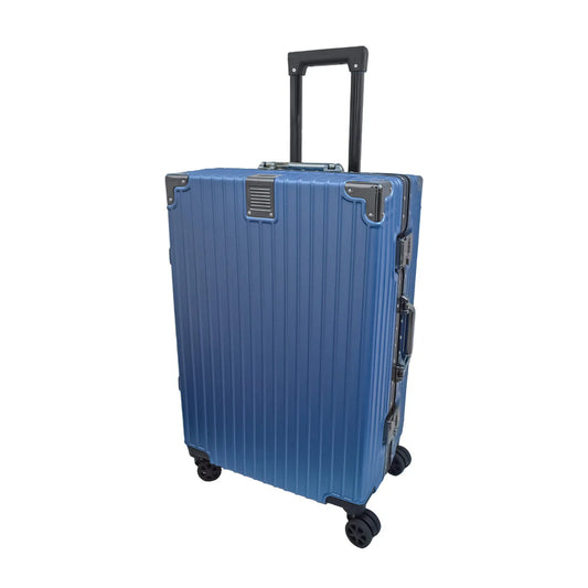 Troler, bagaj de cala, Naimeed D5398M, Premium Voyage, 4 roti duble 360 grade, ABS, inchidere cifru, Albastru, 42x28x68cm