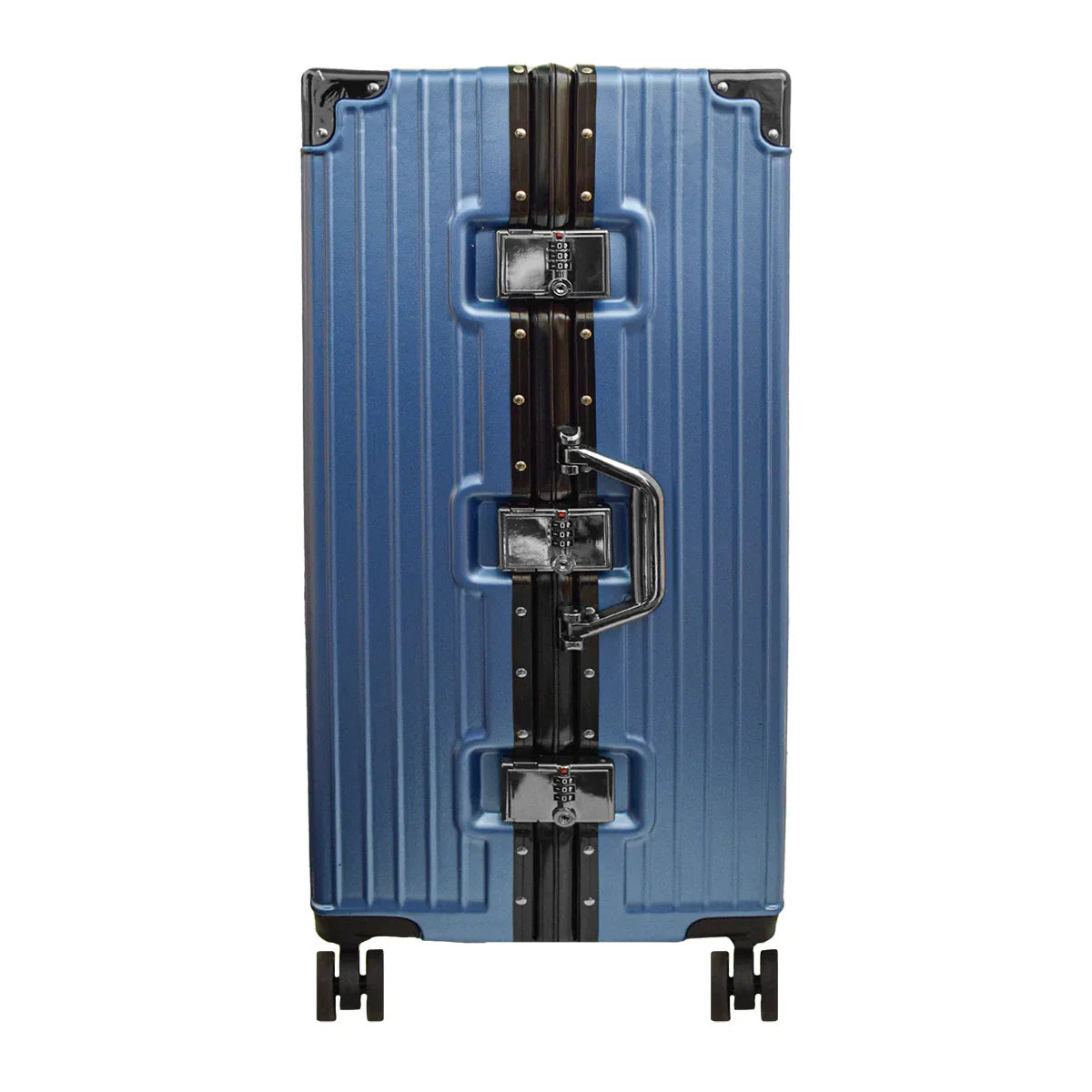 Troler, bagaj de cala, Naimeed D5398L, Premium Voyage, 4 roti duble 360 grade, ABS, inchidere cifru, Albastru, 50x33x77cm