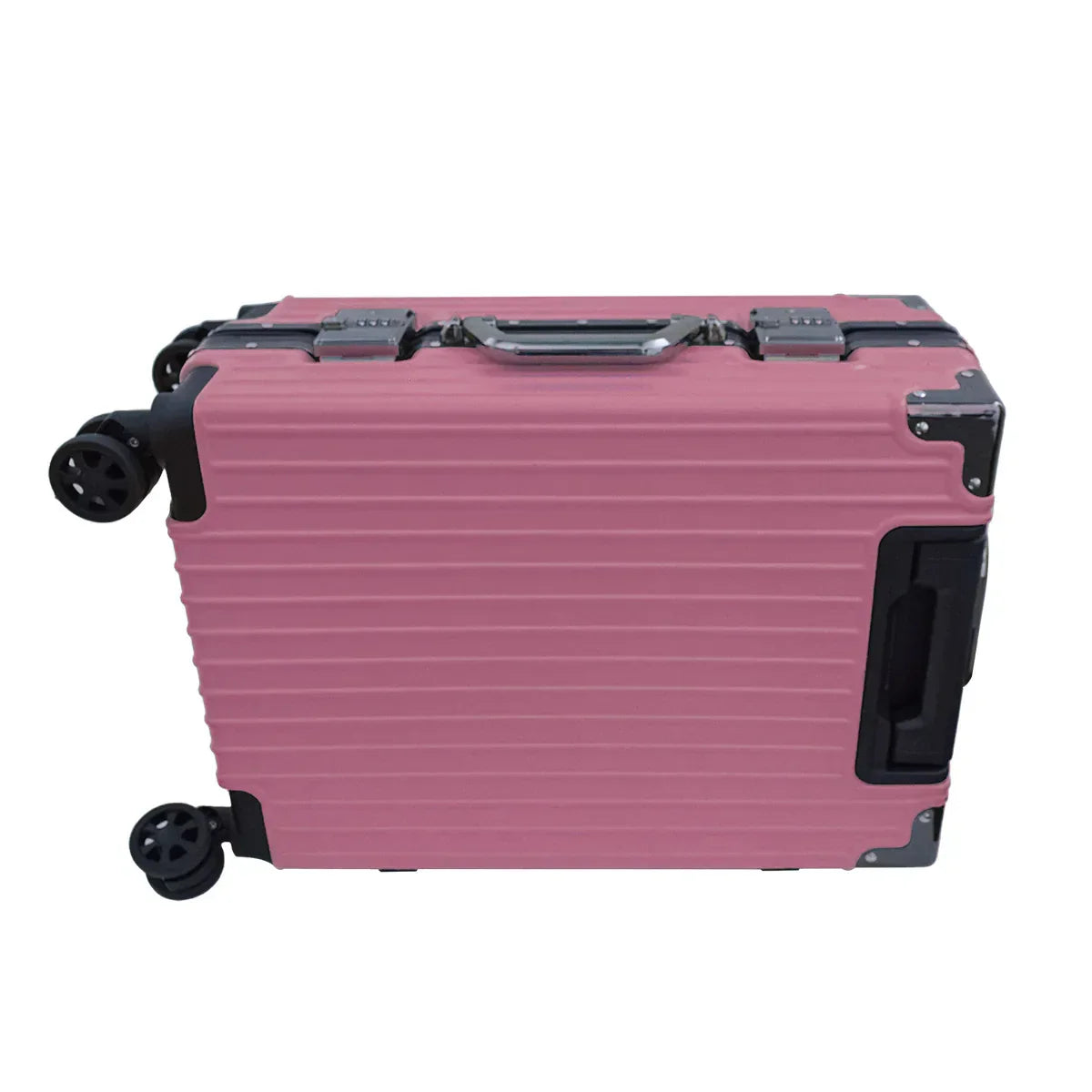 Troler, bagaj de cala, Naimeed D5399M, Premium Voyage, 4 roti duble 360 grade, ABS, inchidere cifru, Roz, 42x28x68cm
