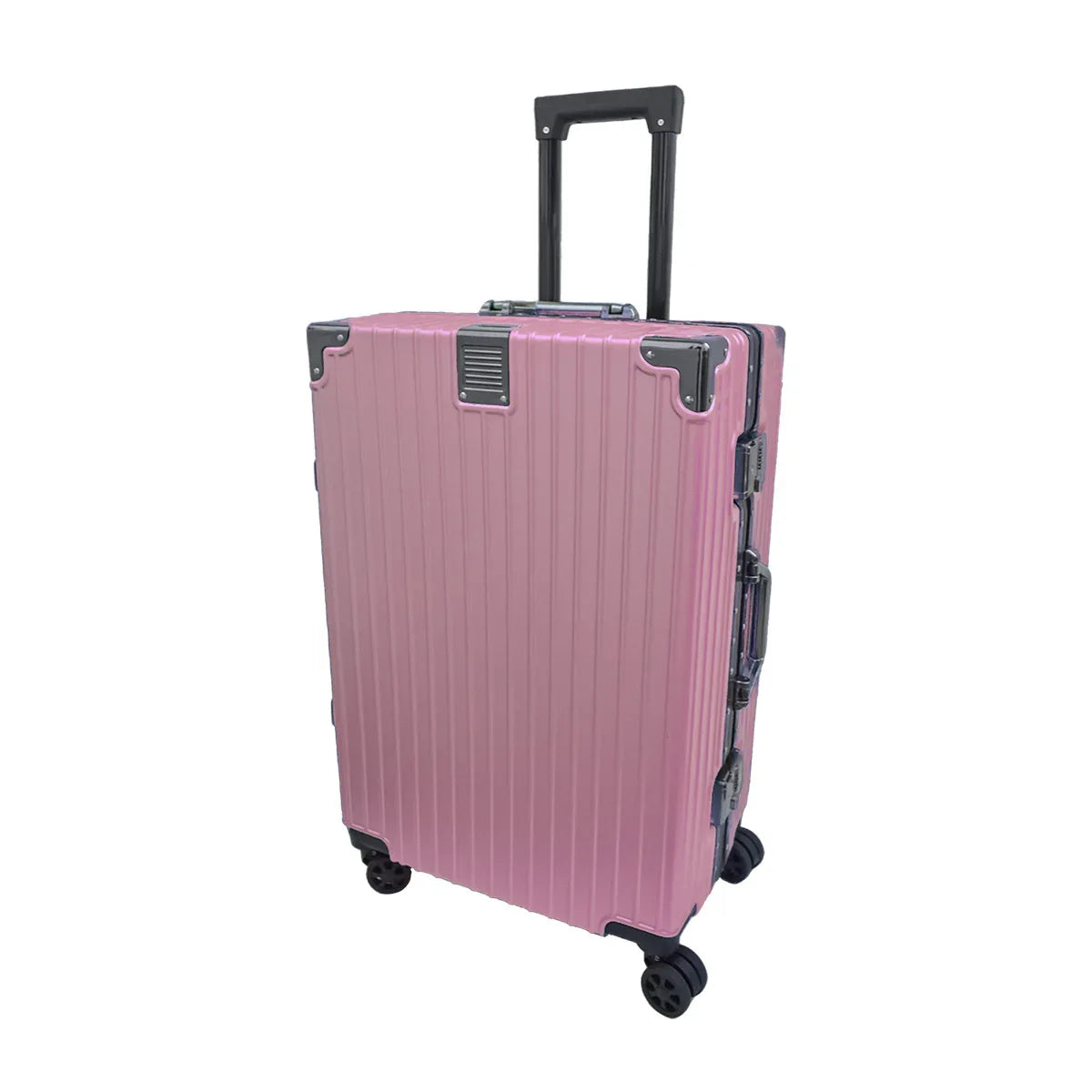 Troler, bagaj de cala, Naimeed D5399M, Premium Voyage, 4 roti duble 360 grade, ABS, inchidere cifru, Roz, 42x28x68cm