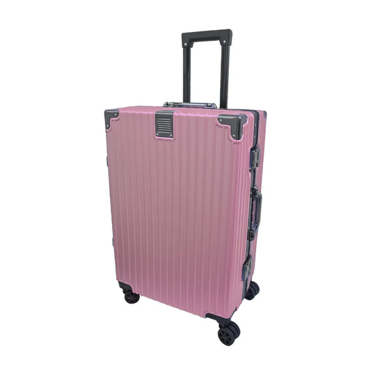 Troler, bagaj de cala, Naimeed D5399M, Premium Voyage, 4 roti duble 360 grade, ABS, inchidere cifru, Roz, 42x28x68cm