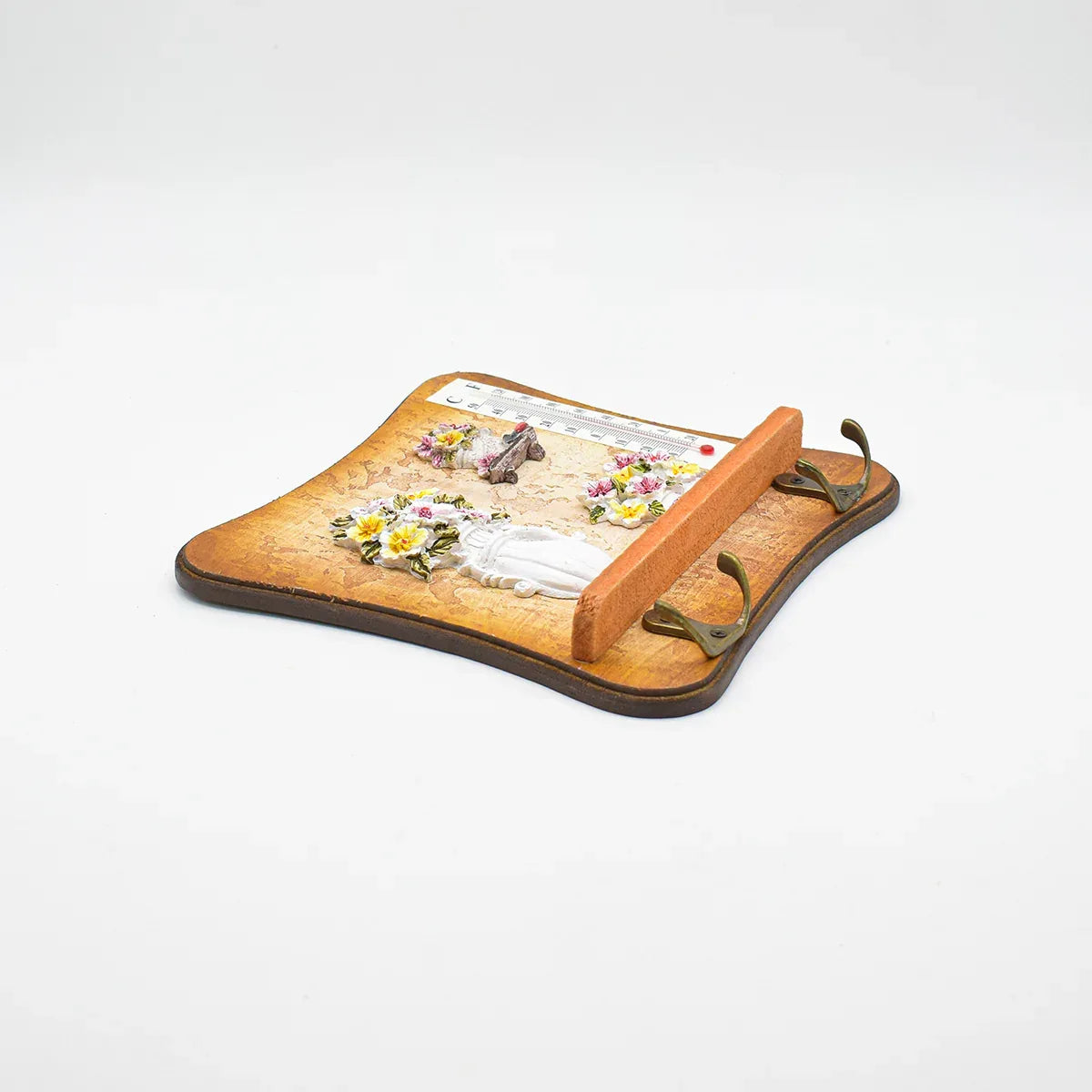 Cuier decorativ cu termometru D54, 19x19  cm, m2