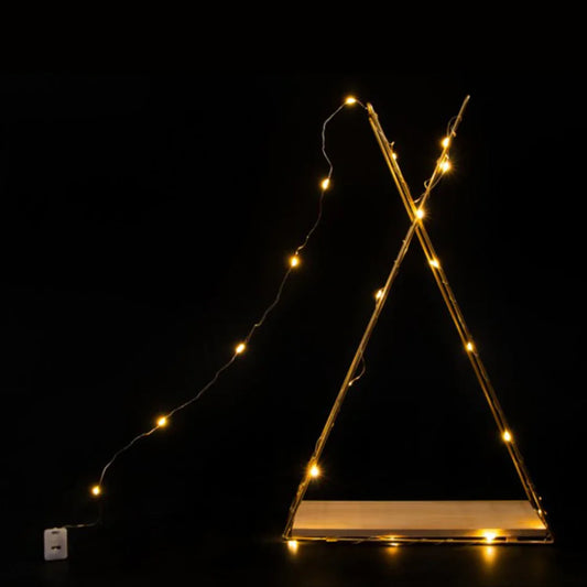 Etajera suspendata, aurie cu luminite Led, Naimeed D54, 40*25*9 cm