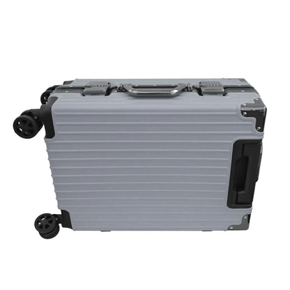 Troler, bagaj de cala, Naimeed D5400L, Premium Voyage, 4 roti duble 360 grade, ABS, inchidere cifru, Argintiu, 50x33x77cm