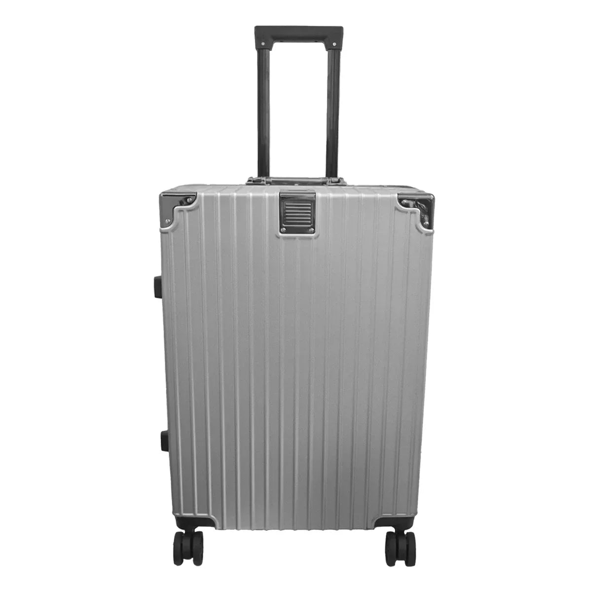 Troler, bagaj de cala, Naimeed D5400L, Premium Voyage, 4 roti duble 360 grade, ABS, inchidere cifru, Argintiu, 50x33x77cm