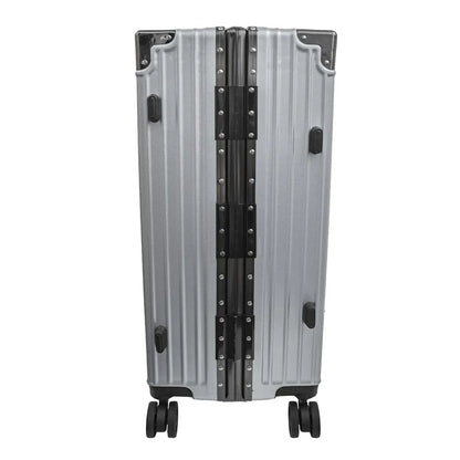 Troler, bagaj de cala, Naimeed D5400L, Premium Voyage, 4 roti duble 360 grade, ABS, inchidere cifru, Argintiu, 50x33x77cm