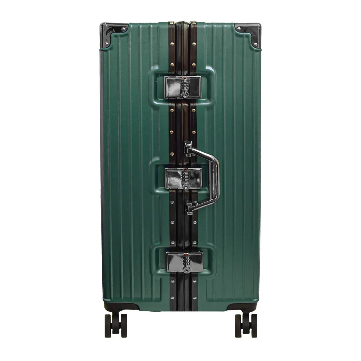 Troler, bagaj de cala, Naimeed D5401L, Premium Voyage, 4 roti duble 360 grade, ABS, inchidere cifru, Verde, 50x33x77cm