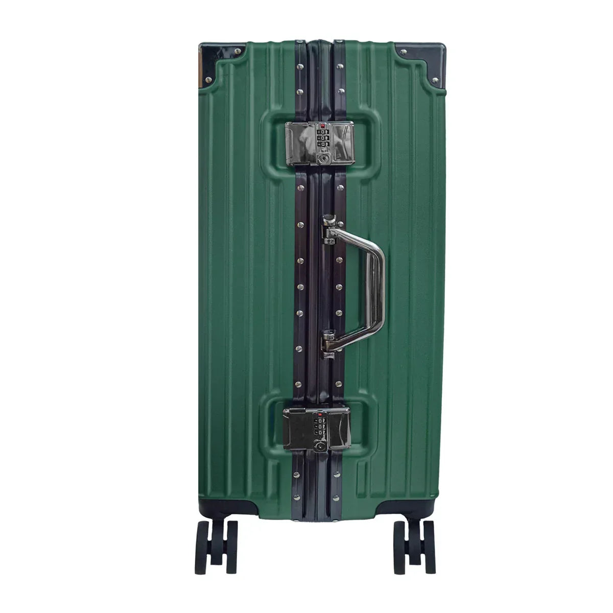 Troler, bagaj de cala, Naimeed D5401M, Premium Voyage, 4 roti duble 360 grade, ABS, inchidere cifru, Verde, 42x28x68cm