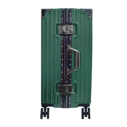 Troler, bagaj de cala, Naimeed D5401M, Premium Voyage, 4 roti duble 360 grade, ABS, inchidere cifru, Verde, 42x28x68cm