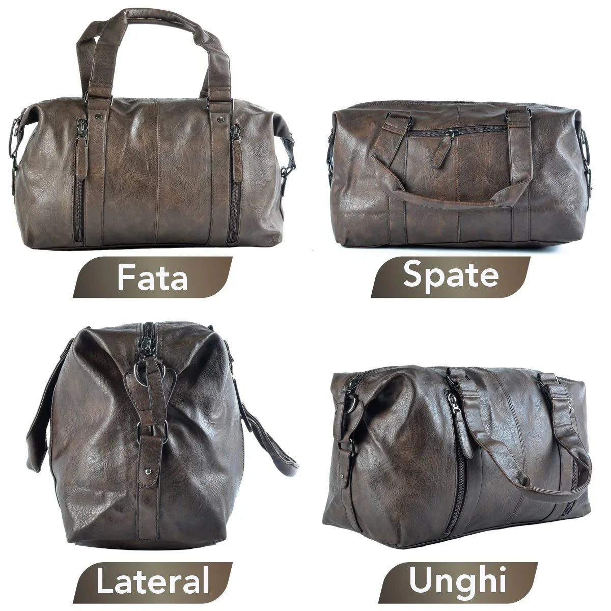 Geanta voiaj, pentru avion, piele ecologica, Naimeed D5413, Companion, Maro inchis, 50x16x30cm