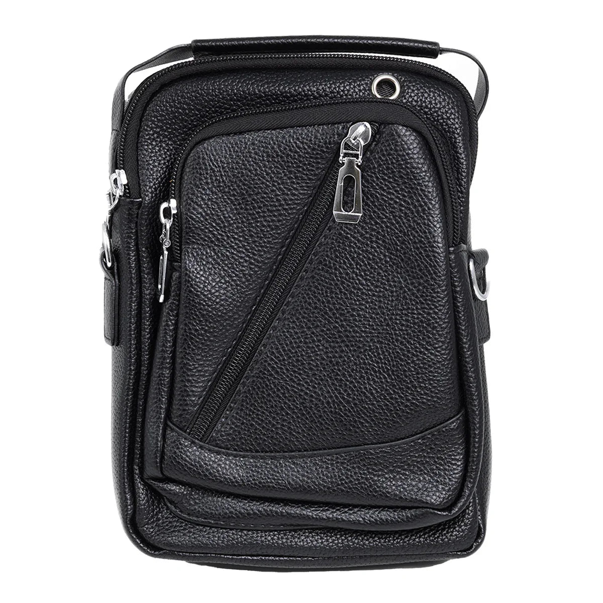 Borseta barbati, de umar, piele ecologica, Naimeed D5432, Companion, Negru, 17x8x23cm