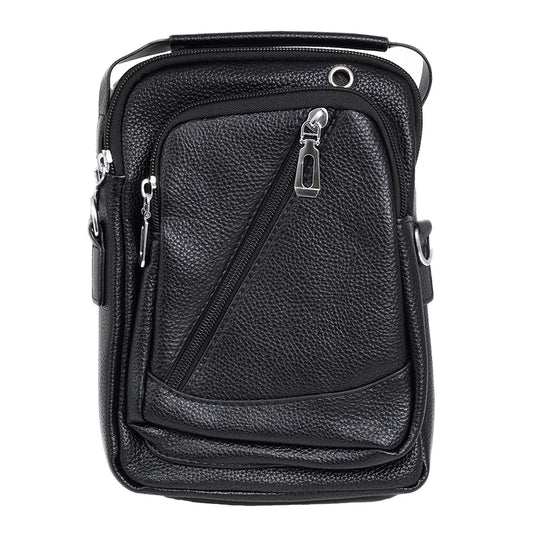 Borseta barbati, de umar, piele ecologica, Naimeed D5432, Companion, Negru, 17x8x23cm