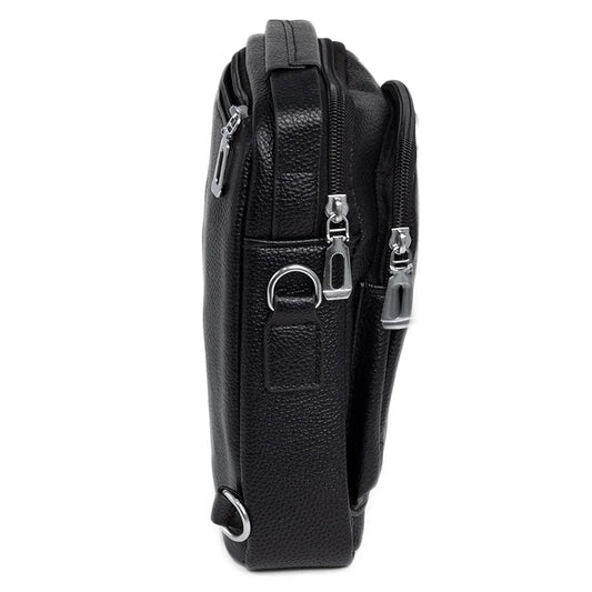 Borseta barbati, de umar, piele ecologica, Naimeed D5432, Companion, Negru, 17x8x23cm