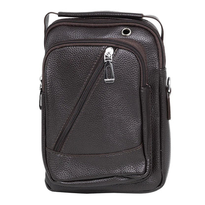 Borseta barbati, de umar, piele ecologica, Naimeed D5433, Companion, Maro inchis, 17x8x23cm