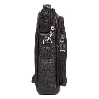 Borseta barbati, de umar, piele ecologica, Naimeed D5433, Companion, Maro inchis, 17x8x23cm