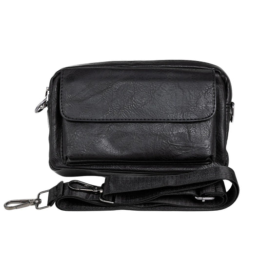 Borseta barbati, de umar, piele ecologica, Naimeed D5443, Companion, Negru, 15x6x23cm