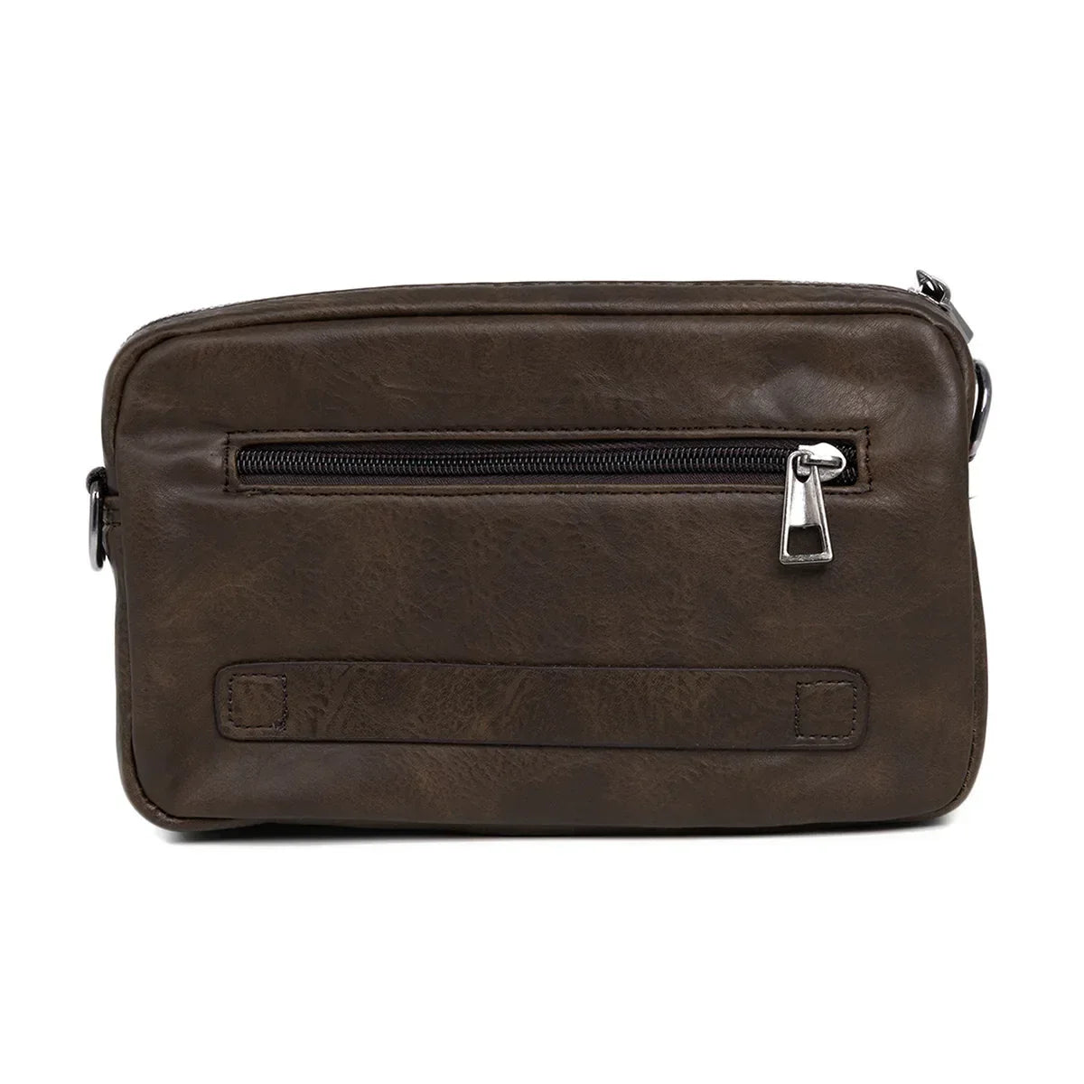 Borseta barbati, de umar, piele ecologica, Naimeed D5444, Companion, Maro inchis, 15x6x23cm