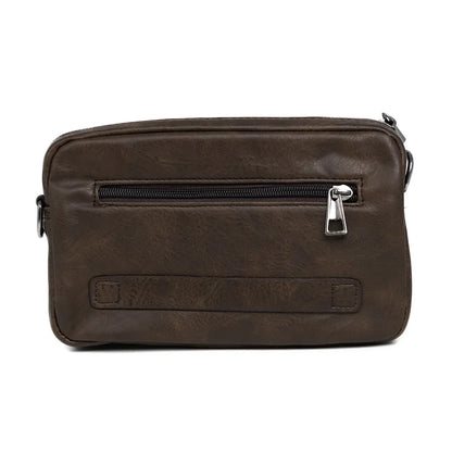 Borseta barbati, de umar, piele ecologica, Naimeed D5444, Companion, Maro inchis, 15x6x23cm