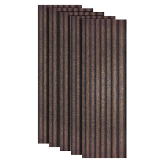 Set 5 panouri decorative, riflaj, polimer rigid, Naimeed D5460, 270x30x0.5cm, Maro