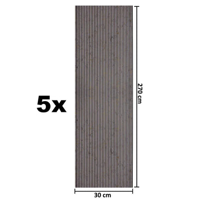 Set 5 panouri decorative, riflaj, polimer rigid, Naimeed D5462, 270x30x0.5cm, Crem