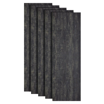 Set 5 panouri decorative, riflaj, polimer rigid, Naimeed D5468, 270x30x0.5cm, Negru