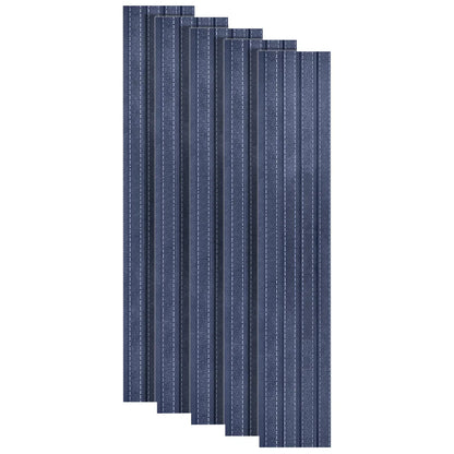 Set 5 panouri decorative, riflaj, polimer rigid, Naimeed D5469, 270x16x1cm, Albastru