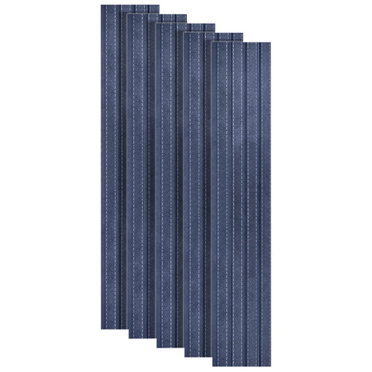 Set 5 panouri decorative, riflaj, polimer rigid, Naimeed D5469, 270x16x1cm, Albastru