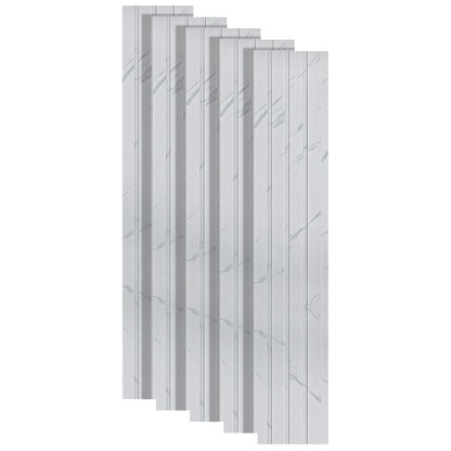 Set 5 panouri decorative, riflaj, polimer rigid, Naimeed D5471, 270x16x1cm, Alb