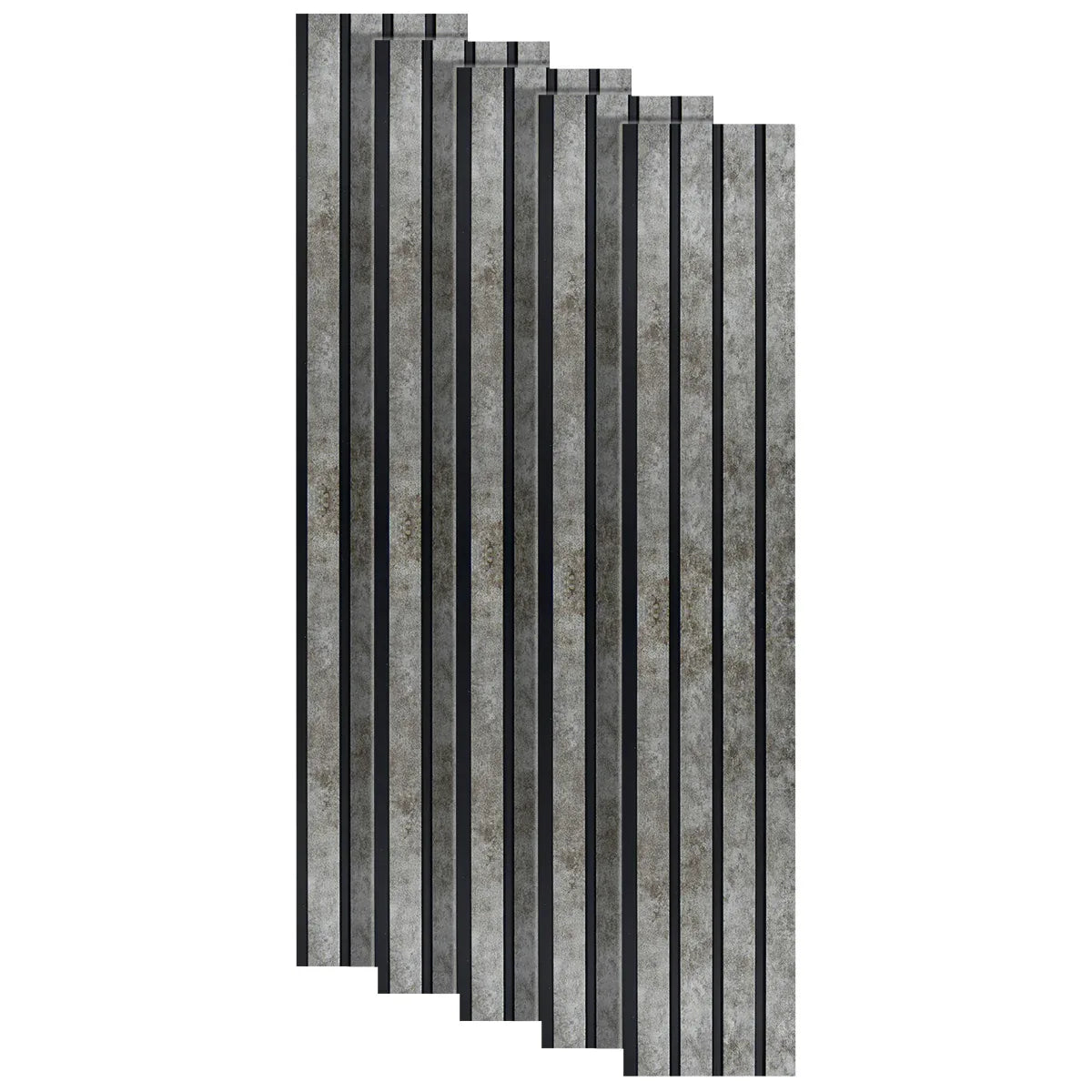 Set 5 panouri decorative, riflaj, polimer rigid, Naimeed D5472, 270x16x1cm, Gri