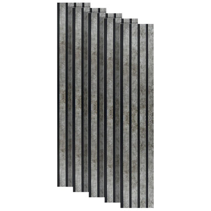 Set 5 panouri decorative, riflaj, polimer rigid, Naimeed D5472, 270x16x1cm, Gri