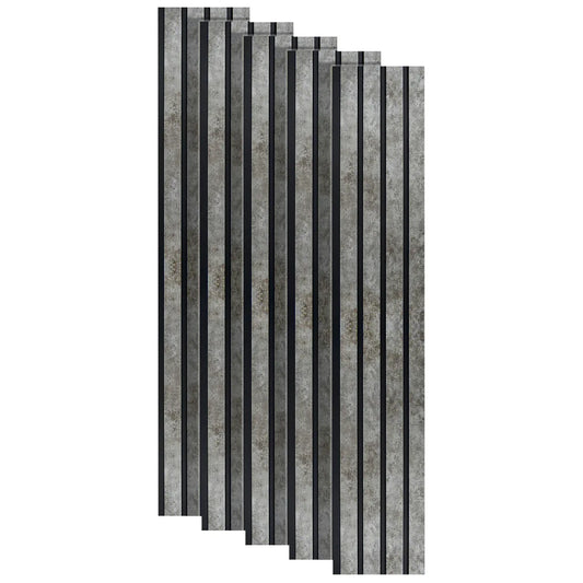 Set 5 panouri decorative, riflaj, polimer rigid, Naimeed D5472, 270x16x1cm, Gri
