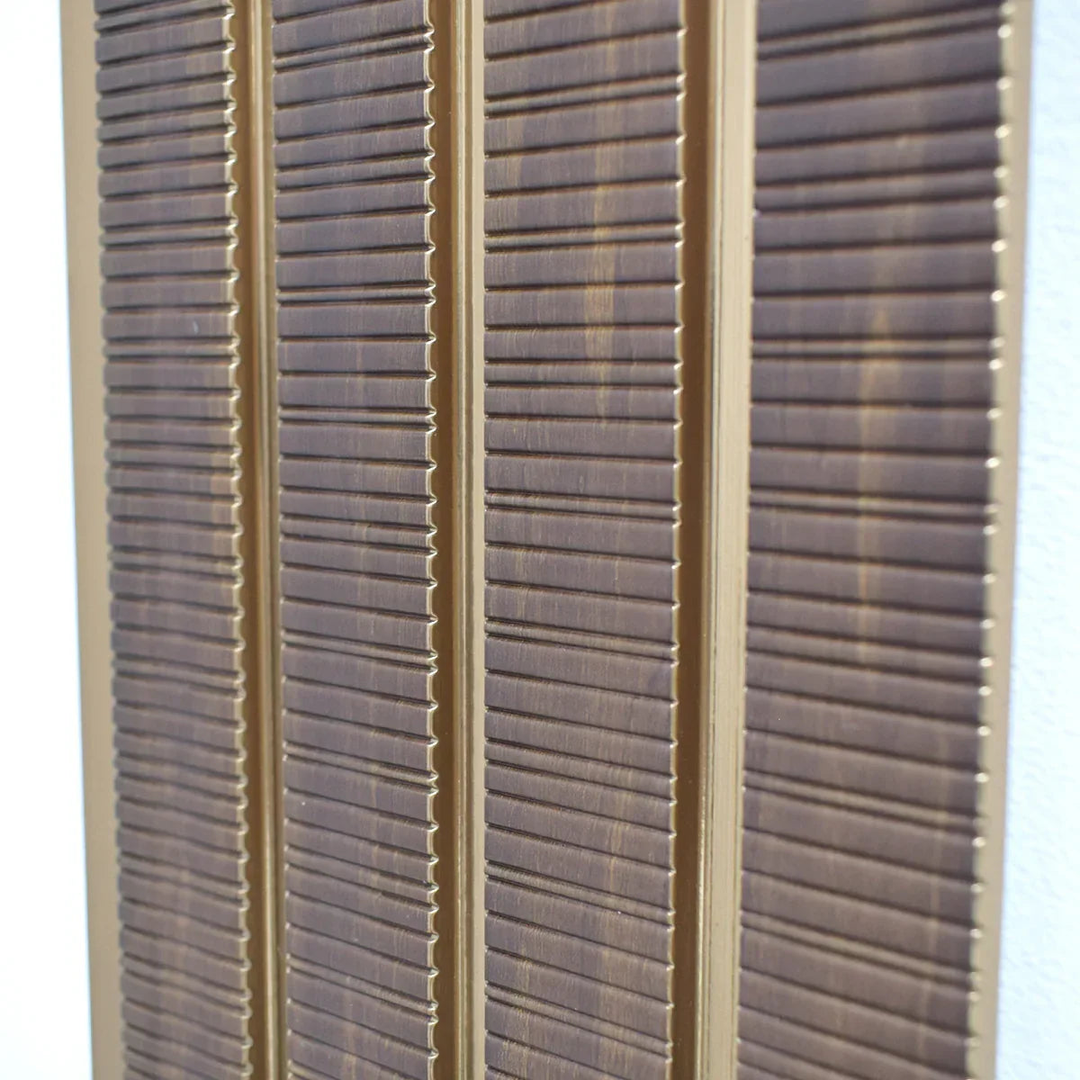 Set 5 panouri decorative, riflaj, polimer rigid, Naimeed D5473, 270x16x1cm, Maro/Auriu