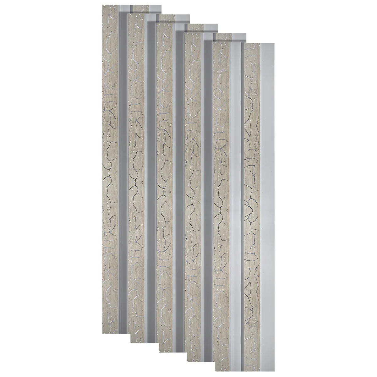 Set 5 panouri decorative, riflaj, polimer rigid, Naimeed D5474, 270x12x2cm, Alb