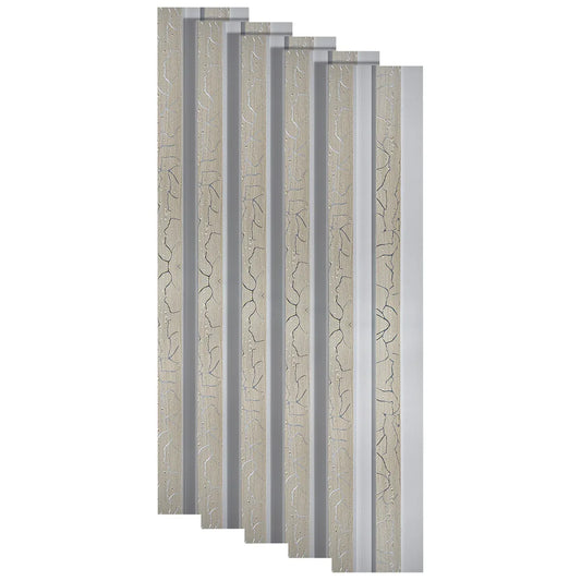 Set 5 panouri decorative, riflaj, polimer rigid, Naimeed D5474, 270x12x2cm, Alb