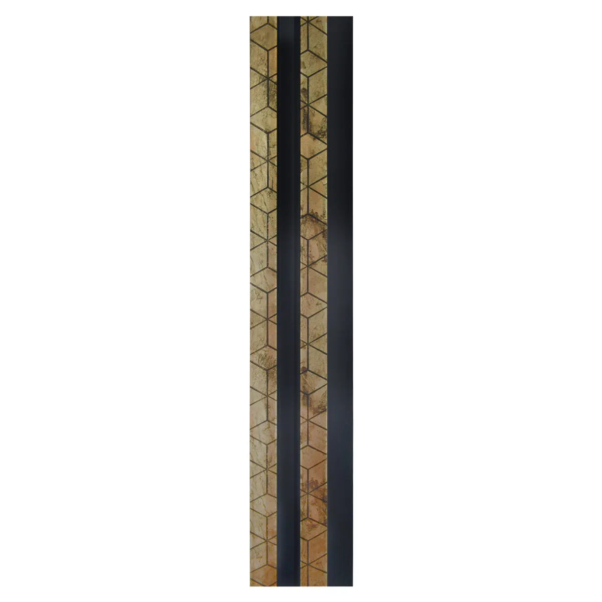 Set 5 panouri decorative, riflaj, polimer rigid, Naimeed D5475, 270x12x2cm, Negru/Auriu