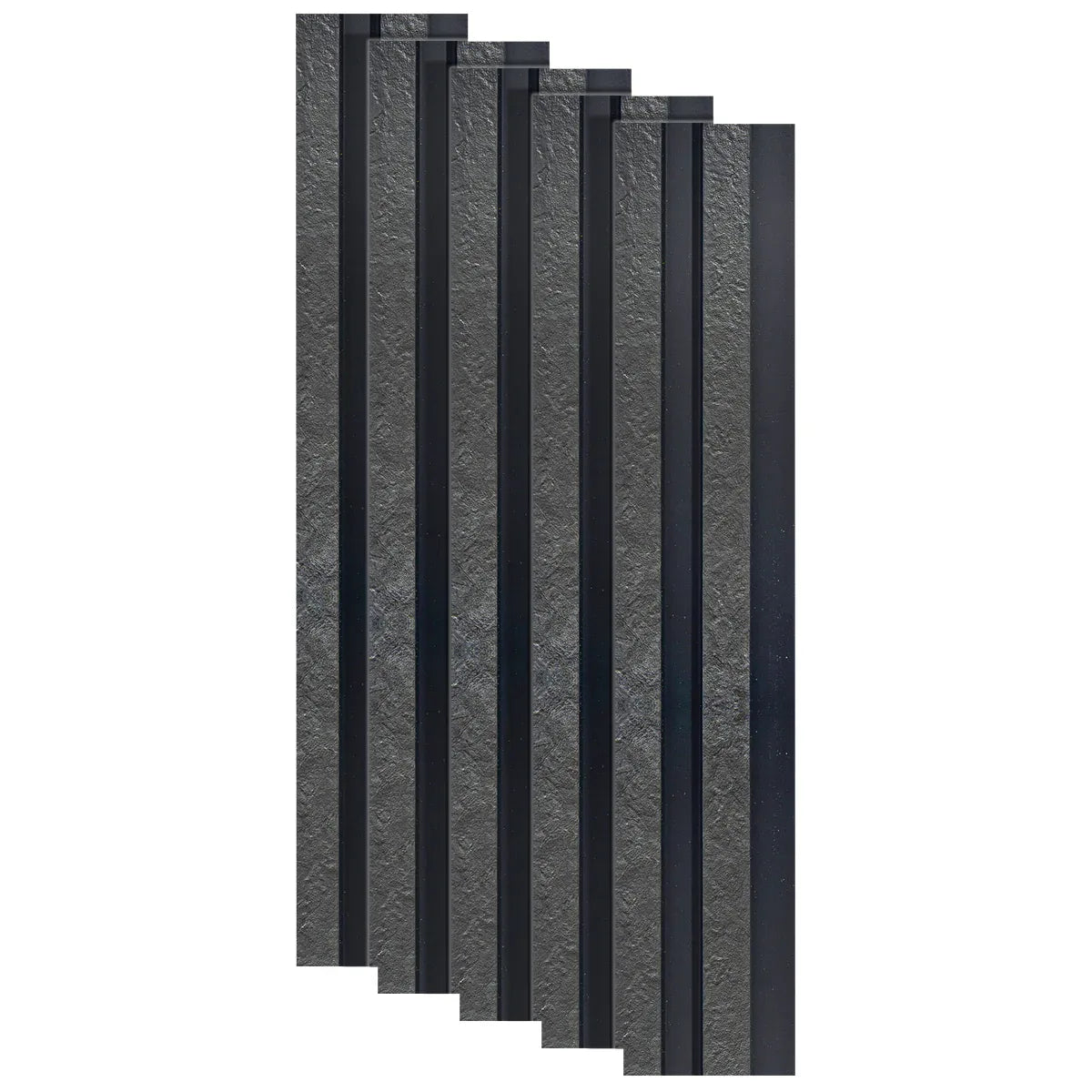 Set 5 panouri decorative, riflaj, polimer rigid, Naimeed D5478, 270x12x2cm, Negru
