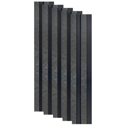 Set 5 panouri decorative, riflaj, polimer rigid, Naimeed D5478, 270x12x2cm, Negru